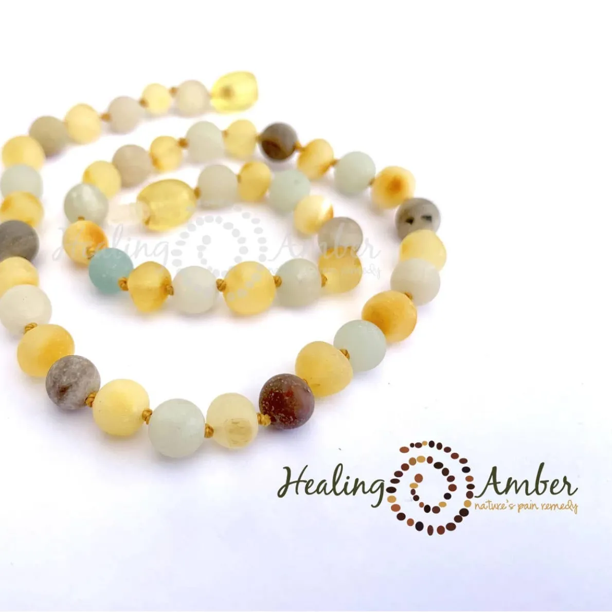Amber Gemstone Necklace 13"