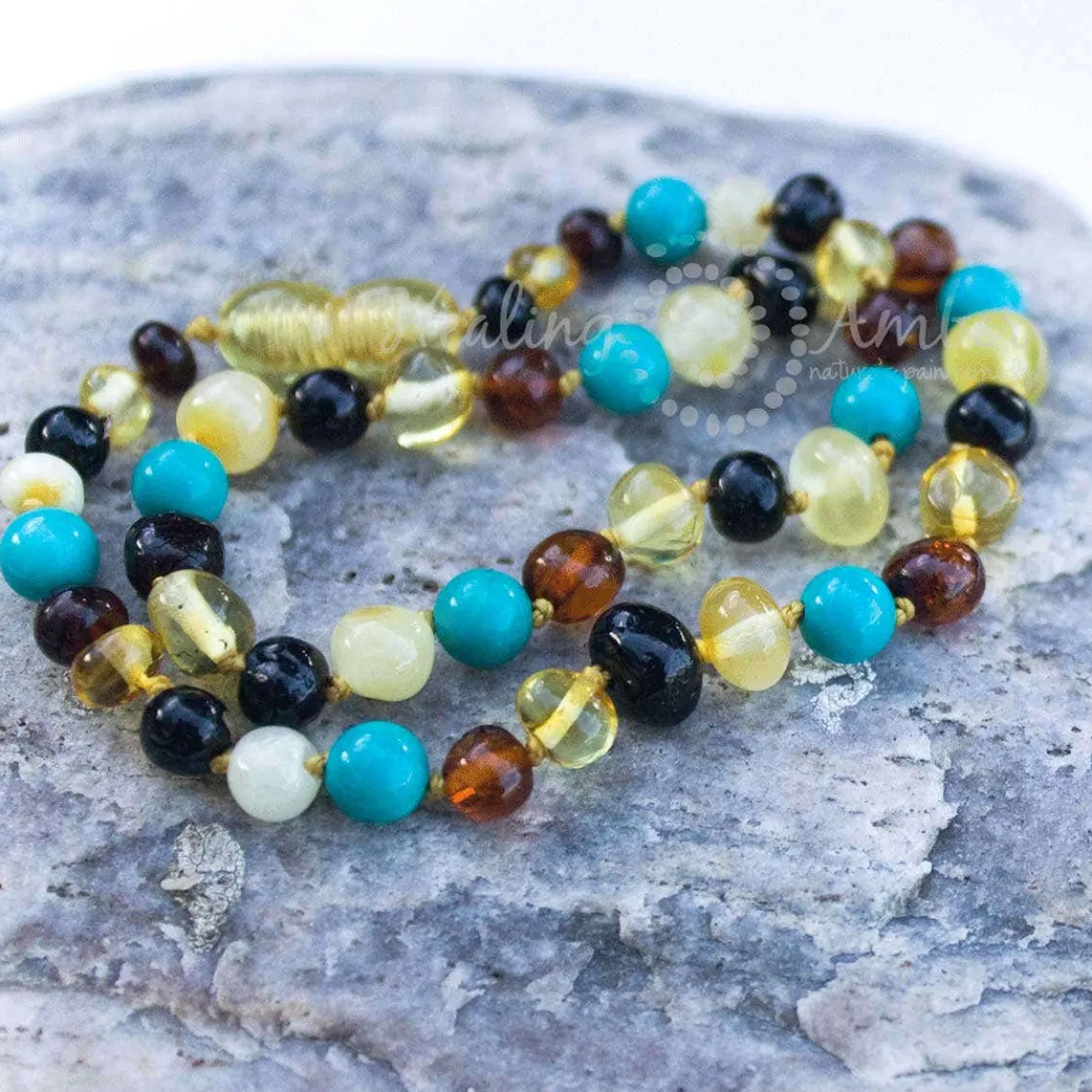 Amber Gemstone Necklace 13"