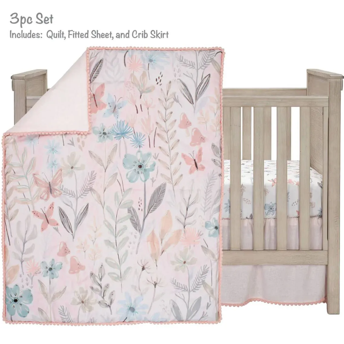 Baby Blooms 3 Piece Crib Set