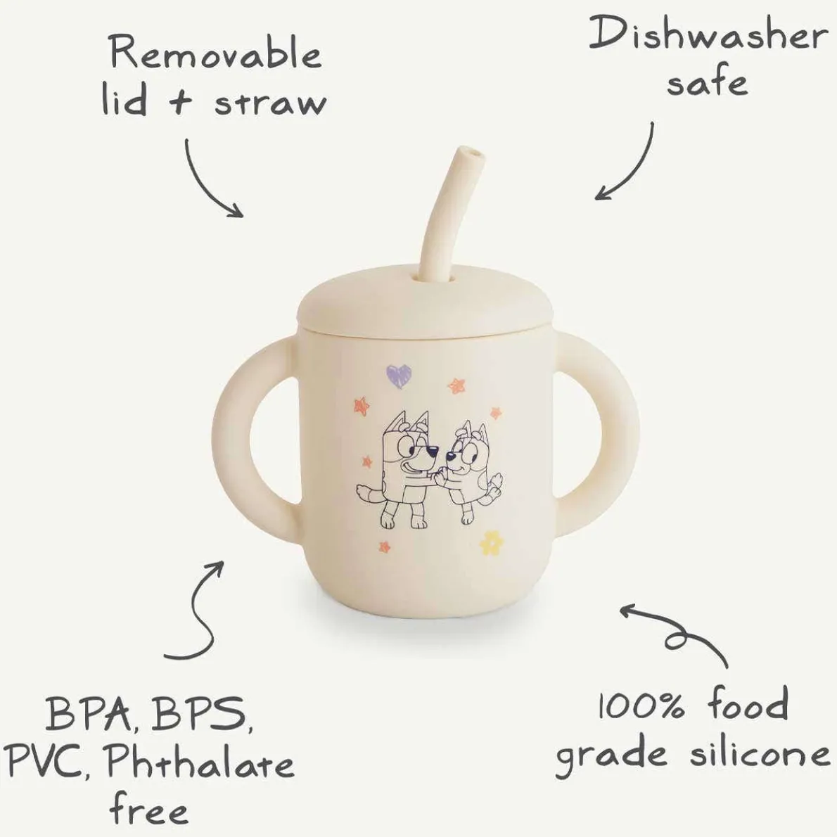 Bluey Silicone Straw Cup