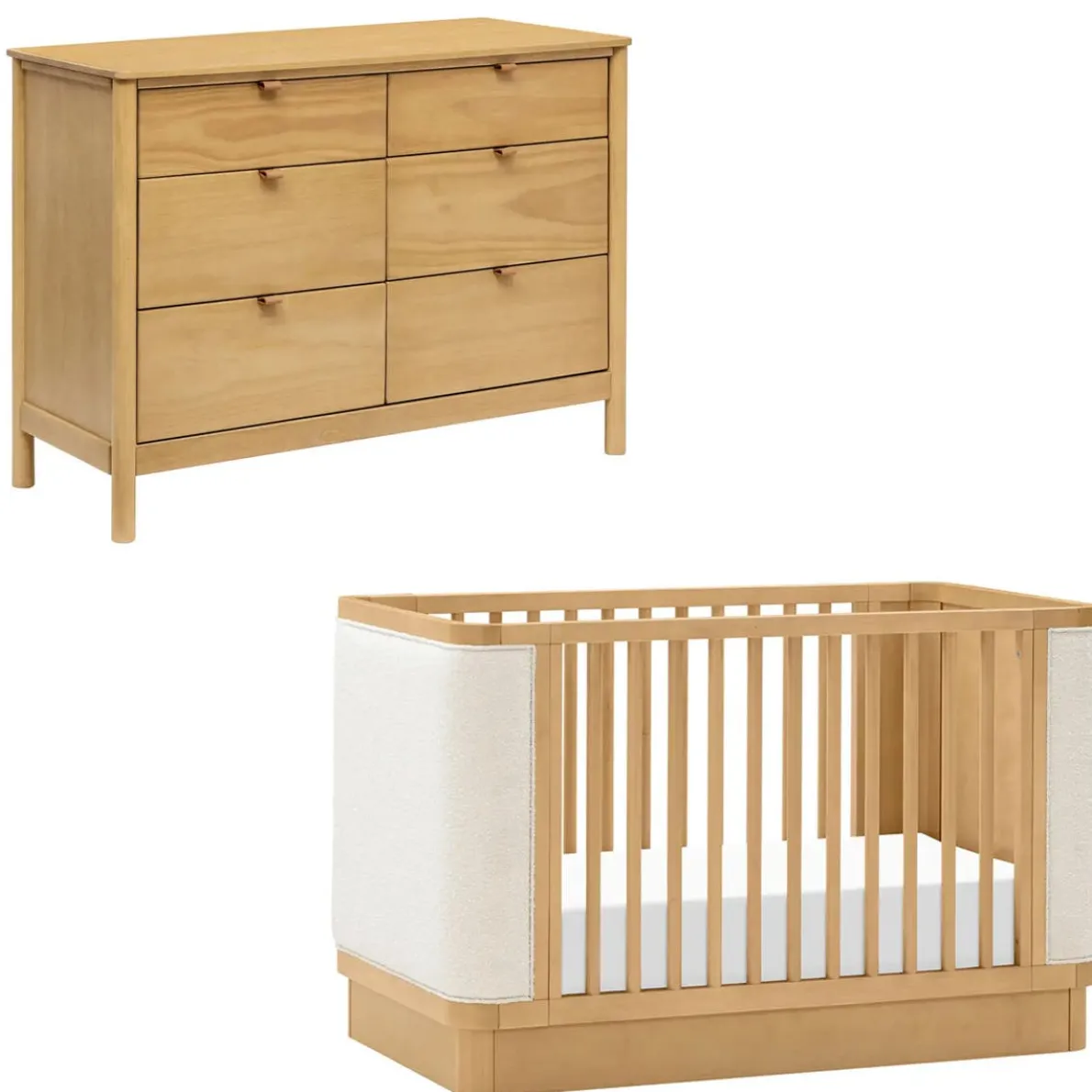 Bondi Boucle 4-in-1 Crib + Bondi 6 Drawer Dresser