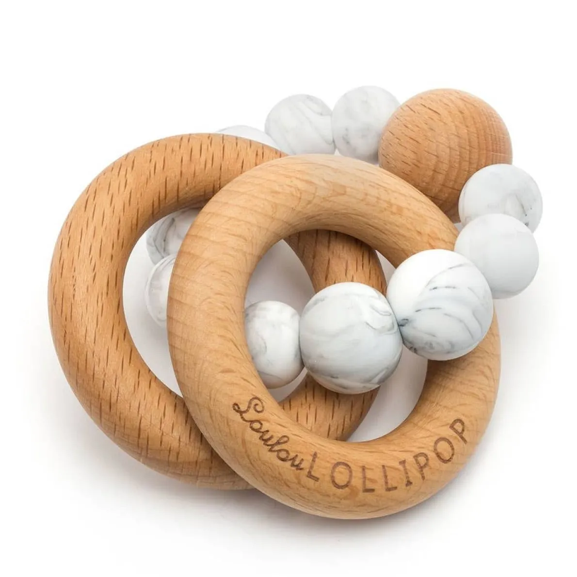 Bubble Silicone & Wood Teether