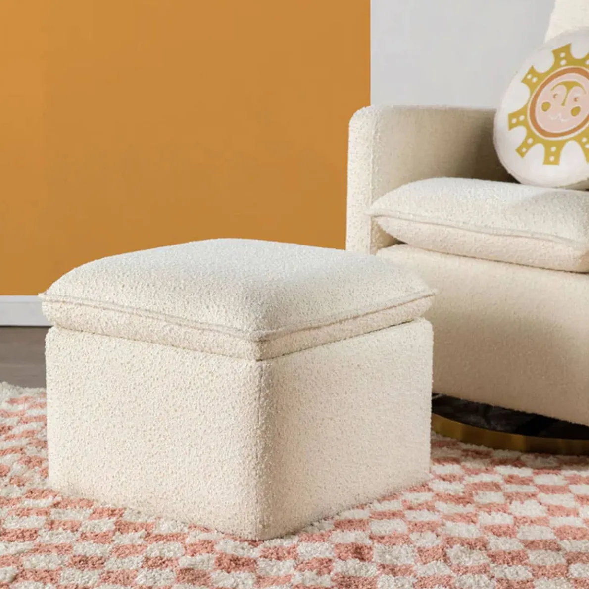 Cali Boucle Storage Ottoman