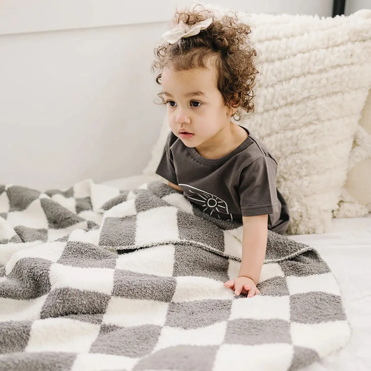 Checkered Plush Baby Blanket