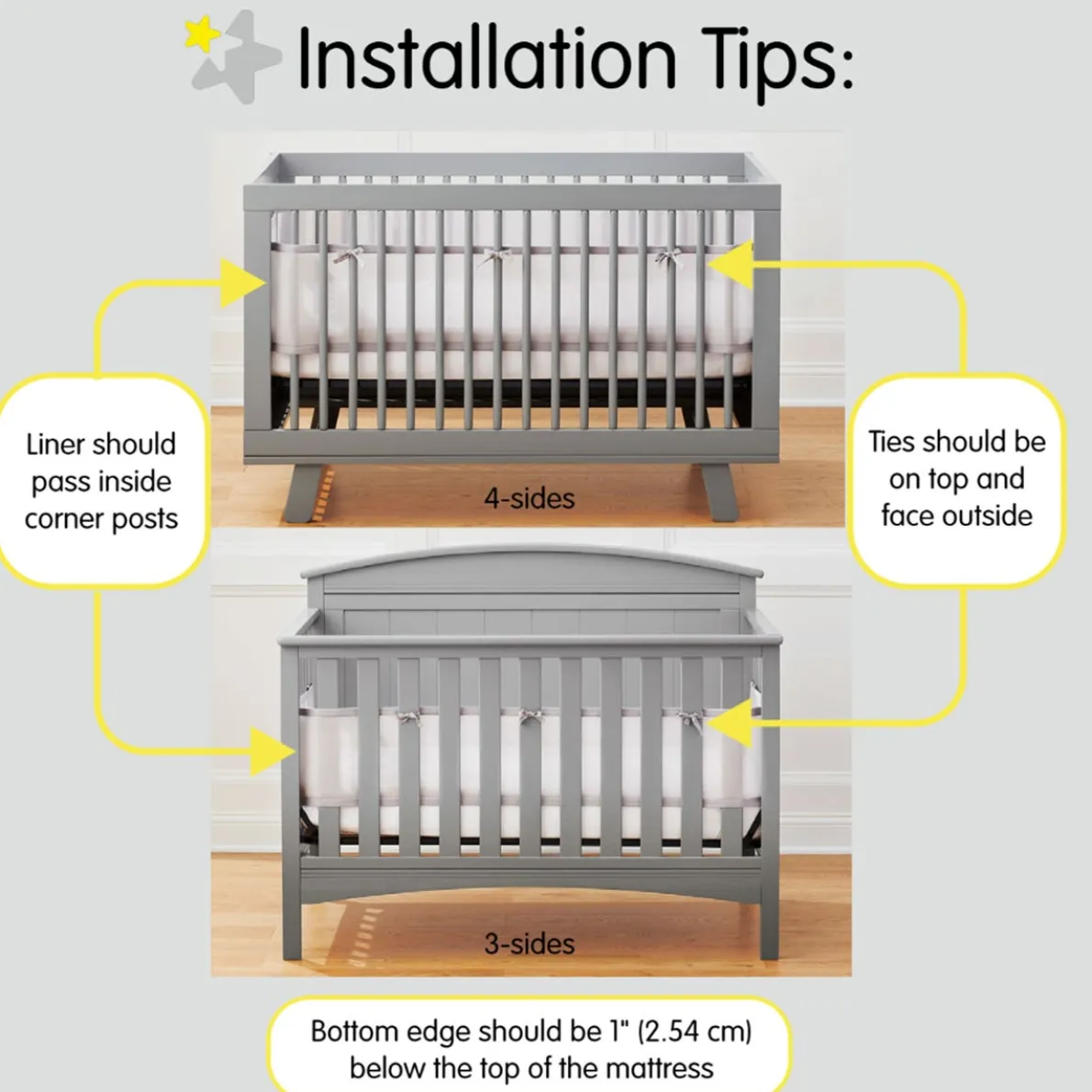 Classic Mesh Crib Liner (Solid)