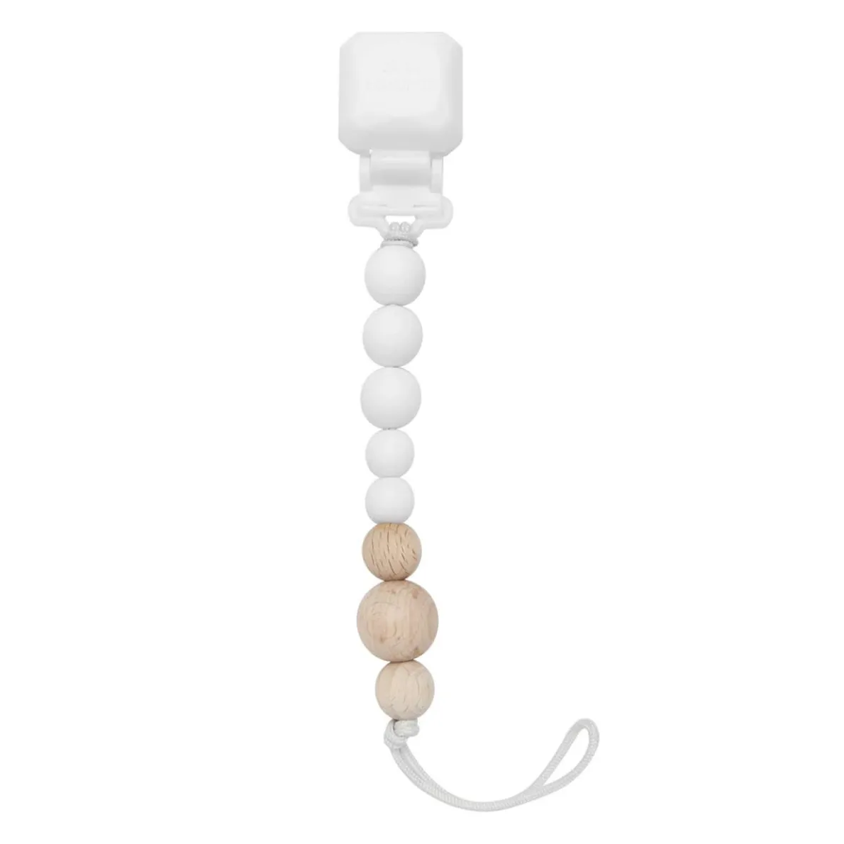 Colour Pop Silicone & Wood Pacifier Clip