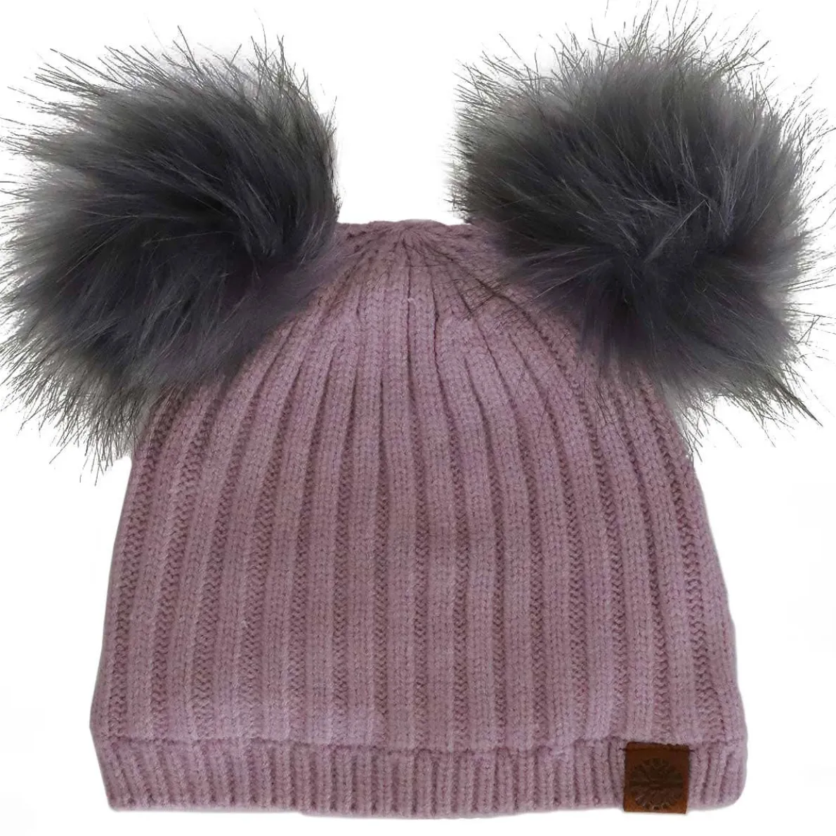 Double Faux Fur Pom Knit Hat