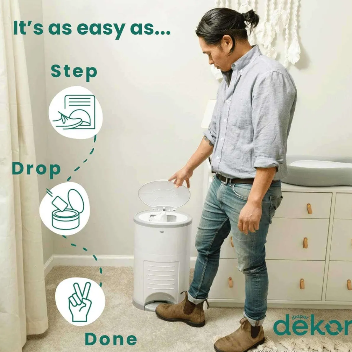 Eko Plus Diaper Pail (White)