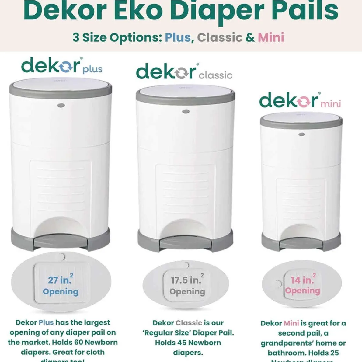 Eko Plus Diaper Pail (White)
