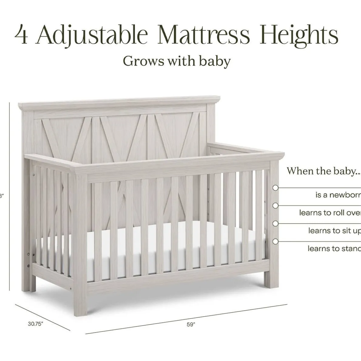 Emory Farmhouse 4-in-1 Crib