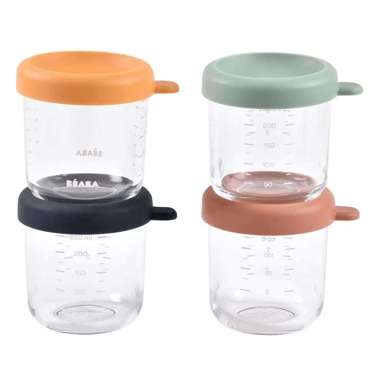 Glass Food Jars (8 oz, 4 Pack)