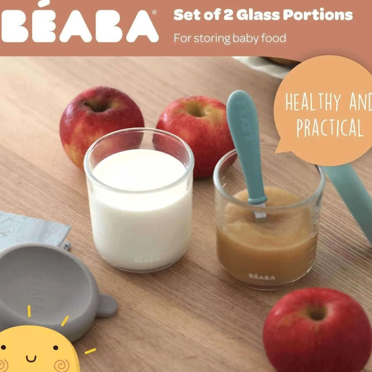 Glass Food Jars (8 oz, 4 Pack)