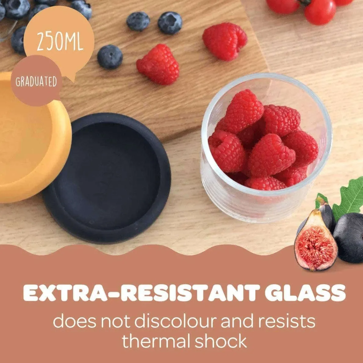 Glass Food Jars (8 oz, 4 Pack)
