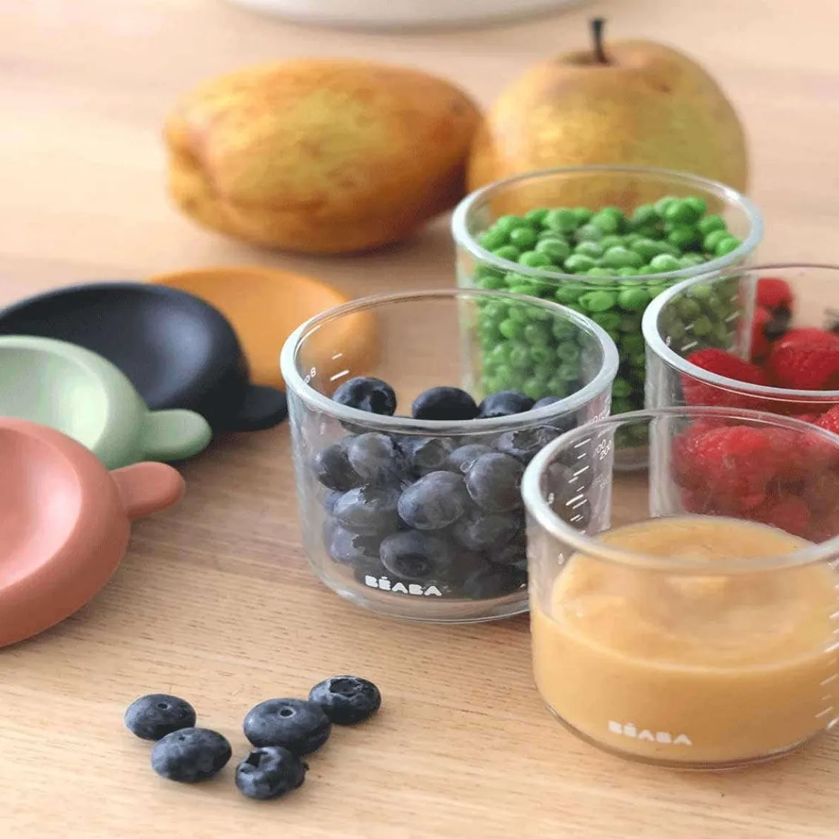 Glass Food Jars (8 oz, 4 Pack)