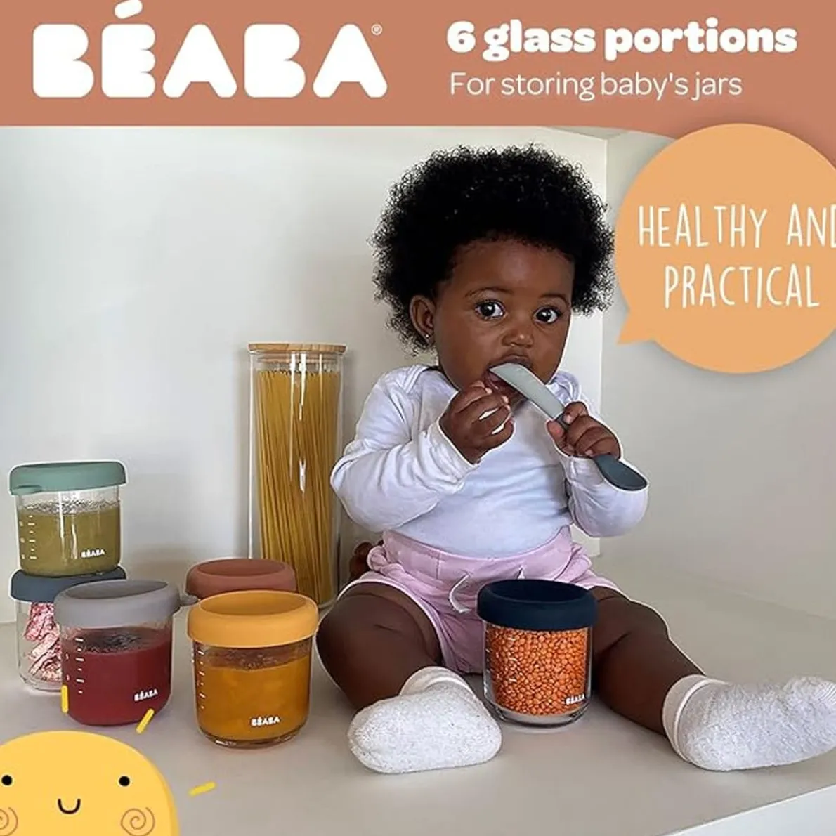 Glass Food Jars (8 oz, 6 Pack)