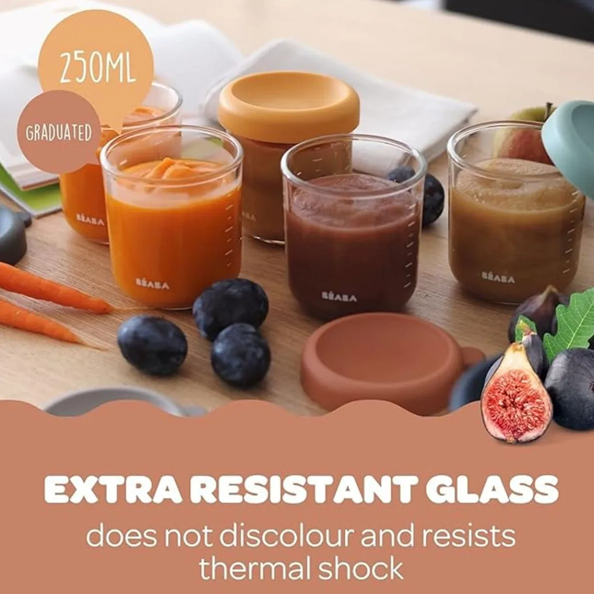 Glass Food Jars (8 oz, 6 Pack)