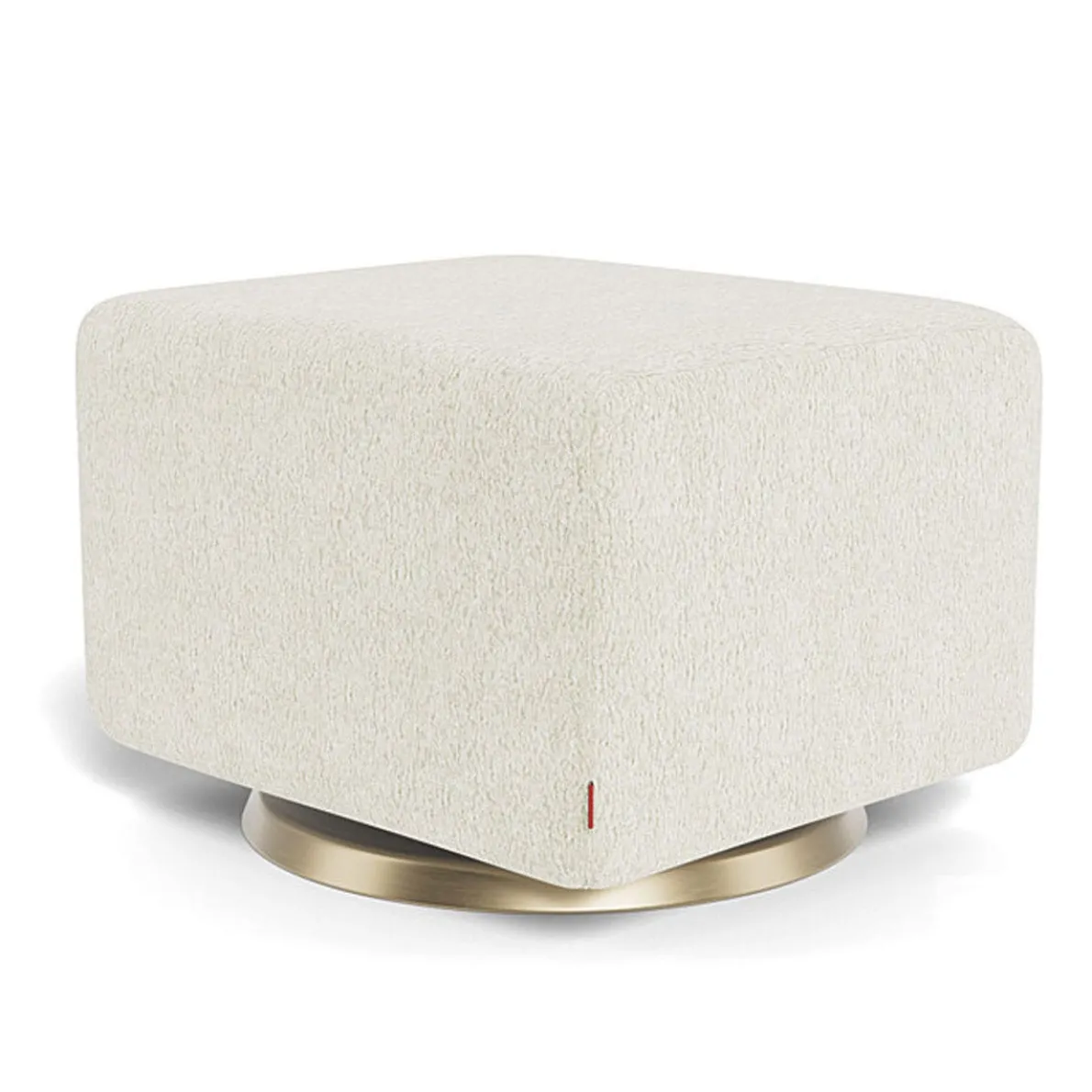 Gliding Ottoman - Faux Sheepskin with Swivel Base