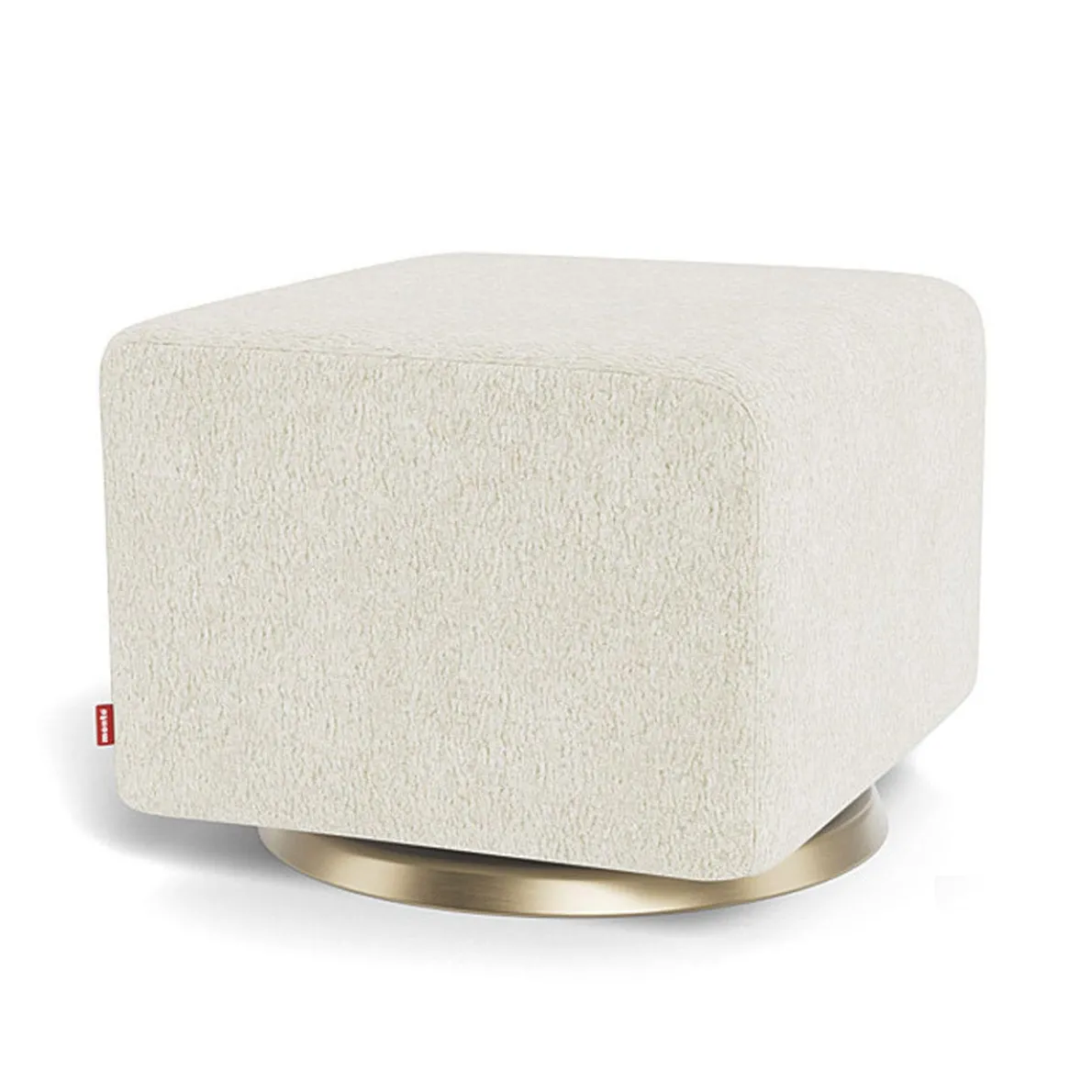 Gliding Ottoman - Faux Sheepskin with Swivel Base