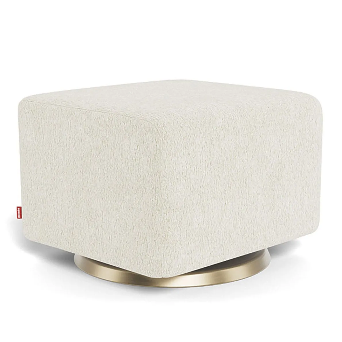 Gliding Ottoman - Faux Sheepskin with Swivel Base