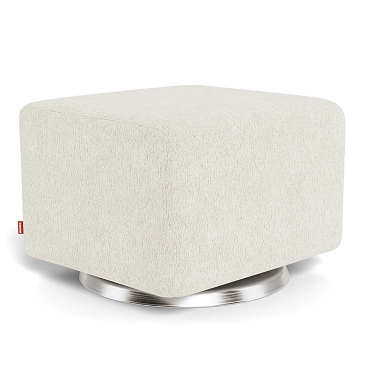 Gliding Ottoman - Faux Sheepskin with Swivel Base