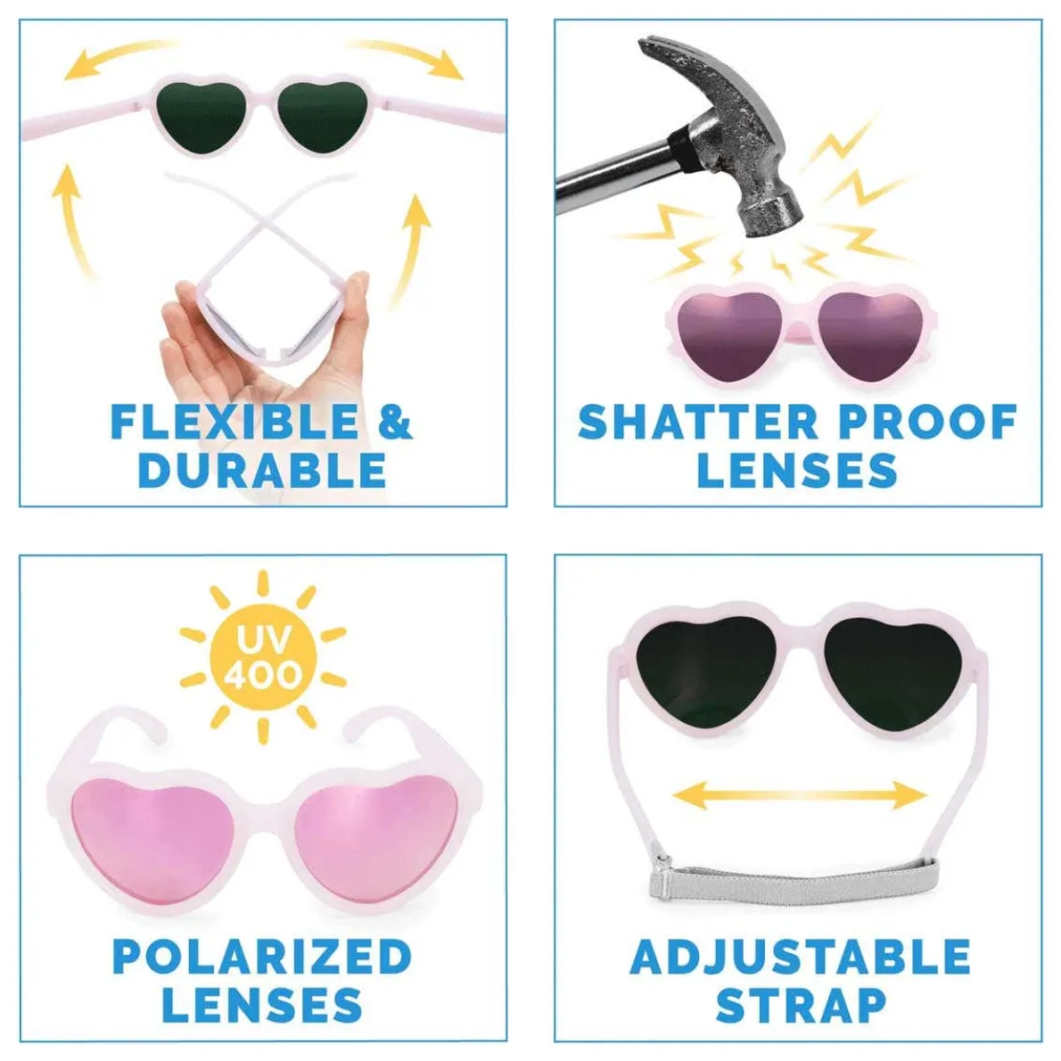 Heart Polarized Kids Sunglasses