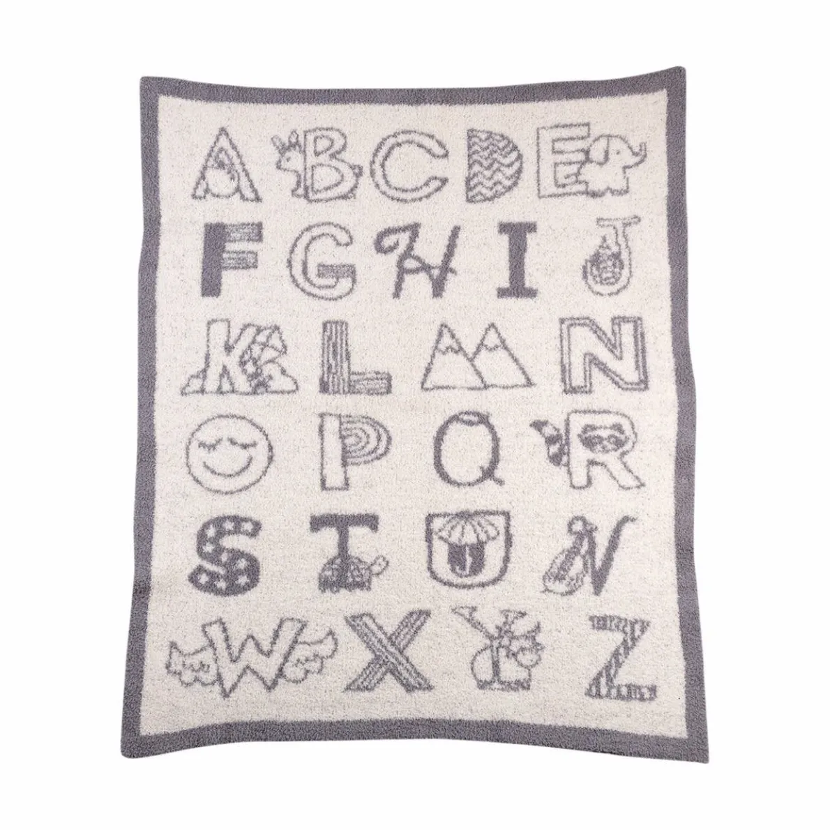 Knitted Fuzzy Blanket (My First Alphabet)