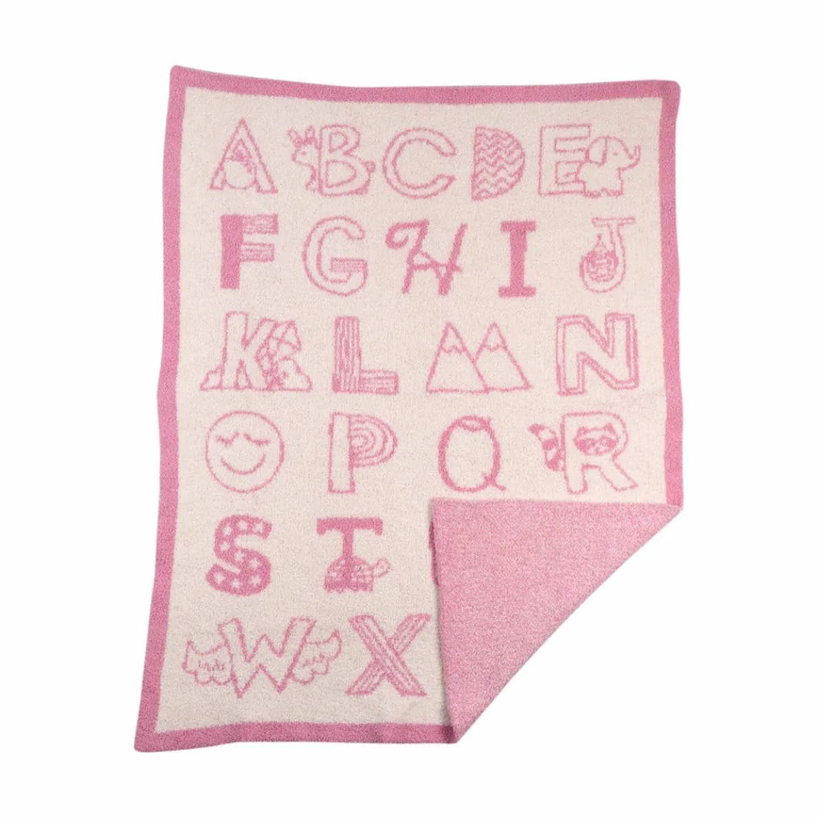 Knitted Fuzzy Blanket (My First Alphabet)