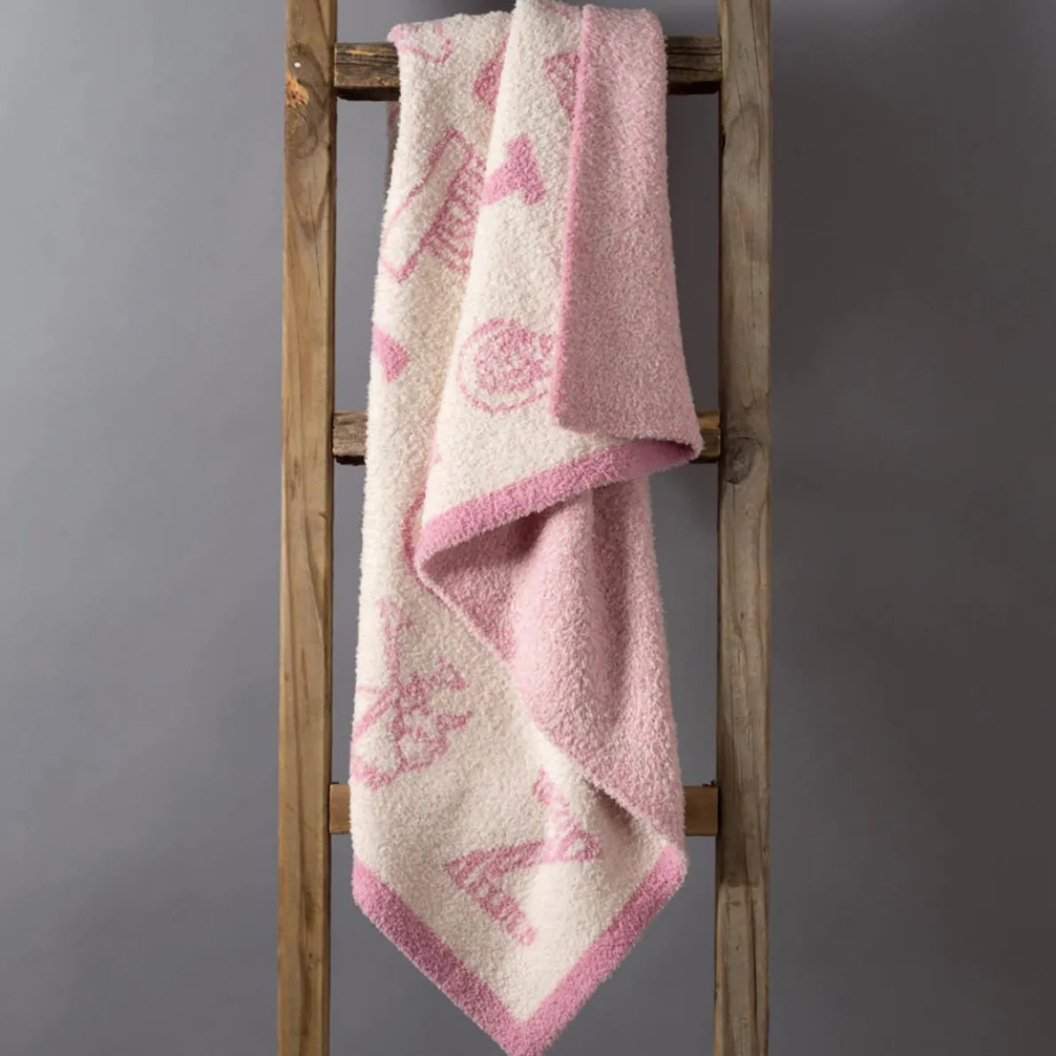 Knitted Fuzzy Blanket (My First Alphabet)