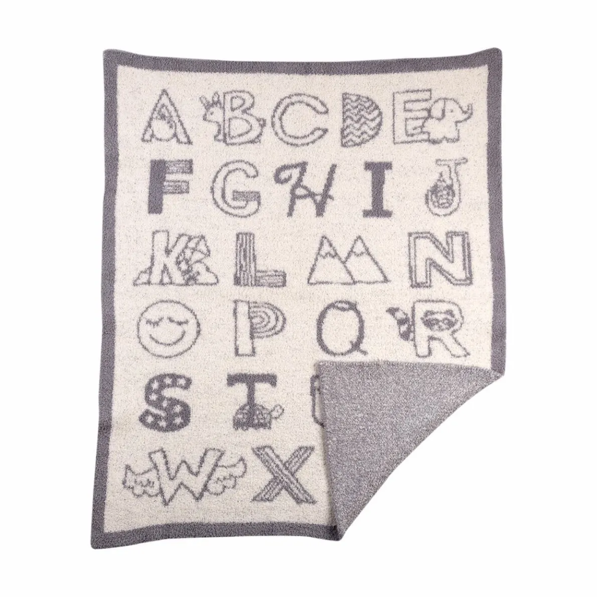 Knitted Fuzzy Blanket (My First Alphabet)