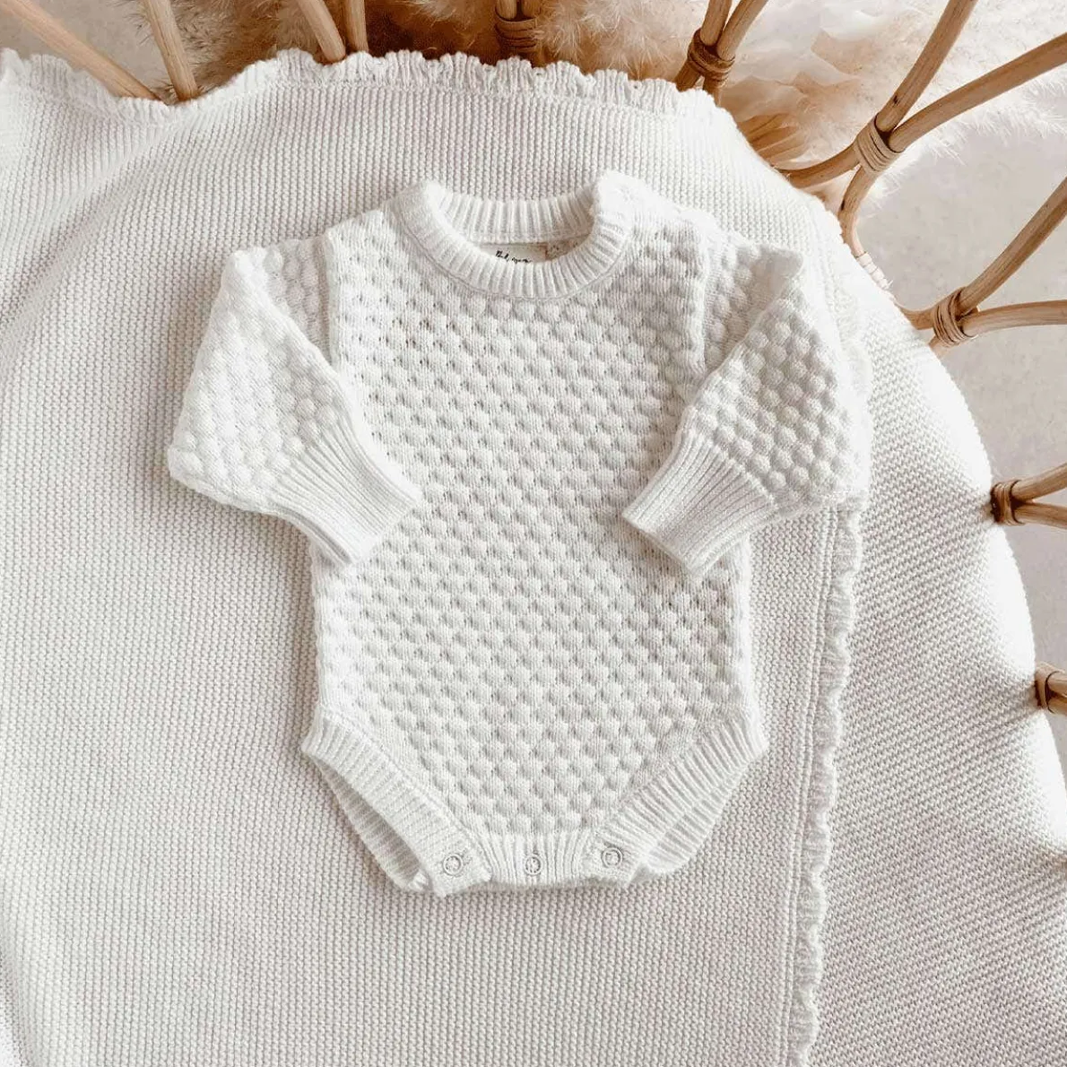 Lamb Long Sleeve Knit Romper