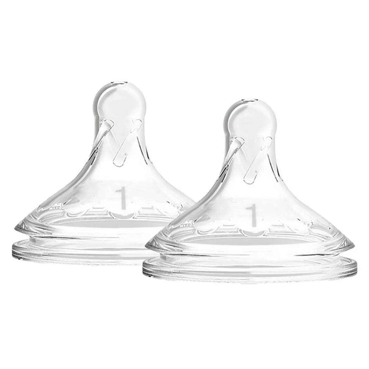 Level 1 Wide Neck Silicone Nipple (2 Pack)