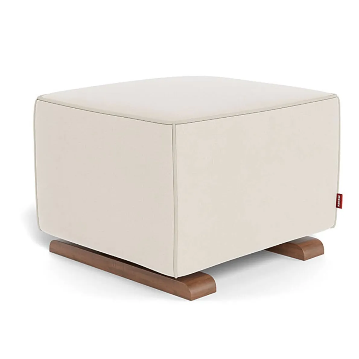 Luca Ottoman - European Fabric with Walnut Base