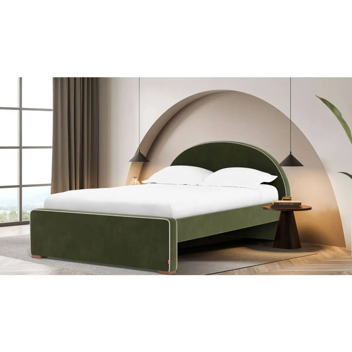 Luna Double Bed - Fabric - High HB + Low FB