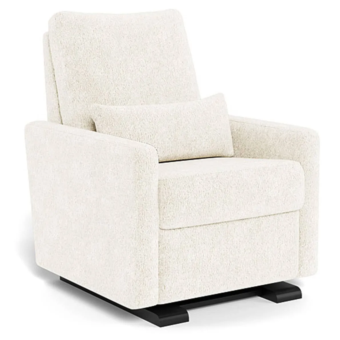 Matera Glider Motorized Recliner - Faux Sheepskin Fabric with Espresso Base