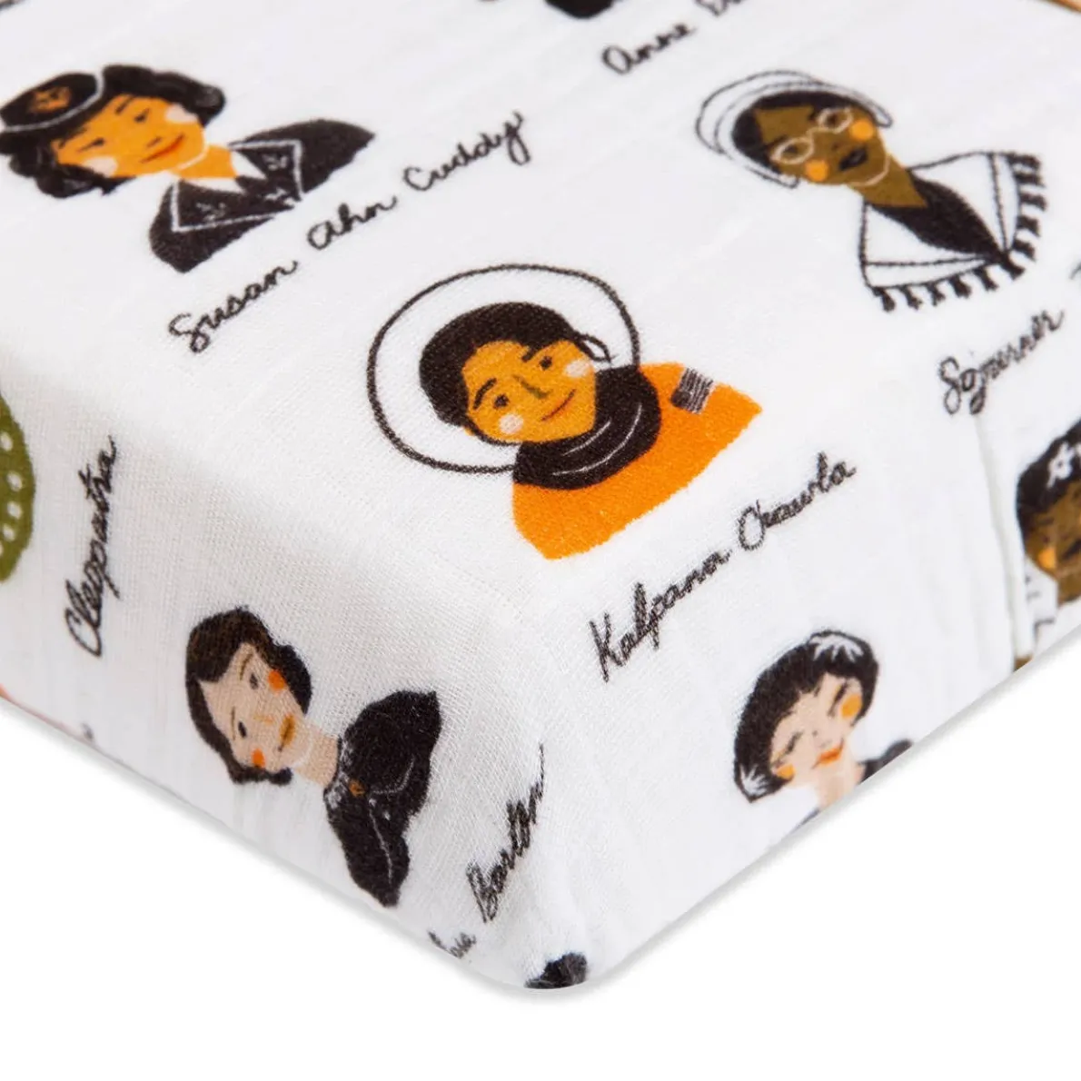 Muslin Mini Crib Sheet - Women In History