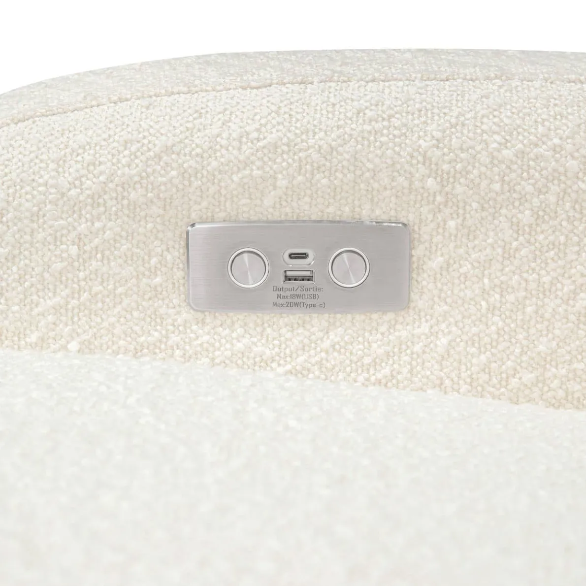 Nami Electronic Glider Recliner with USB (Boucle)