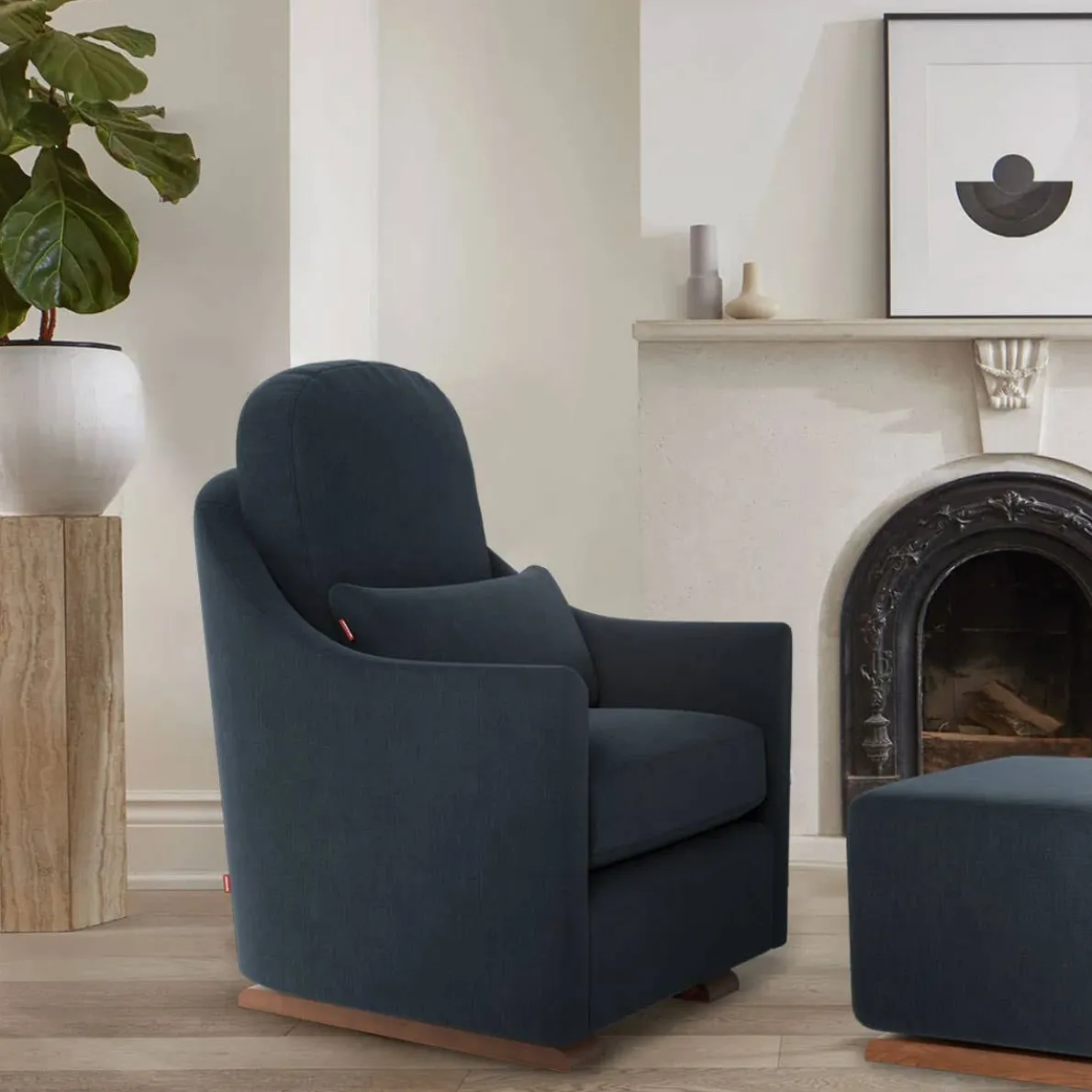 Nessa Glider - Fabric with Espresso Base