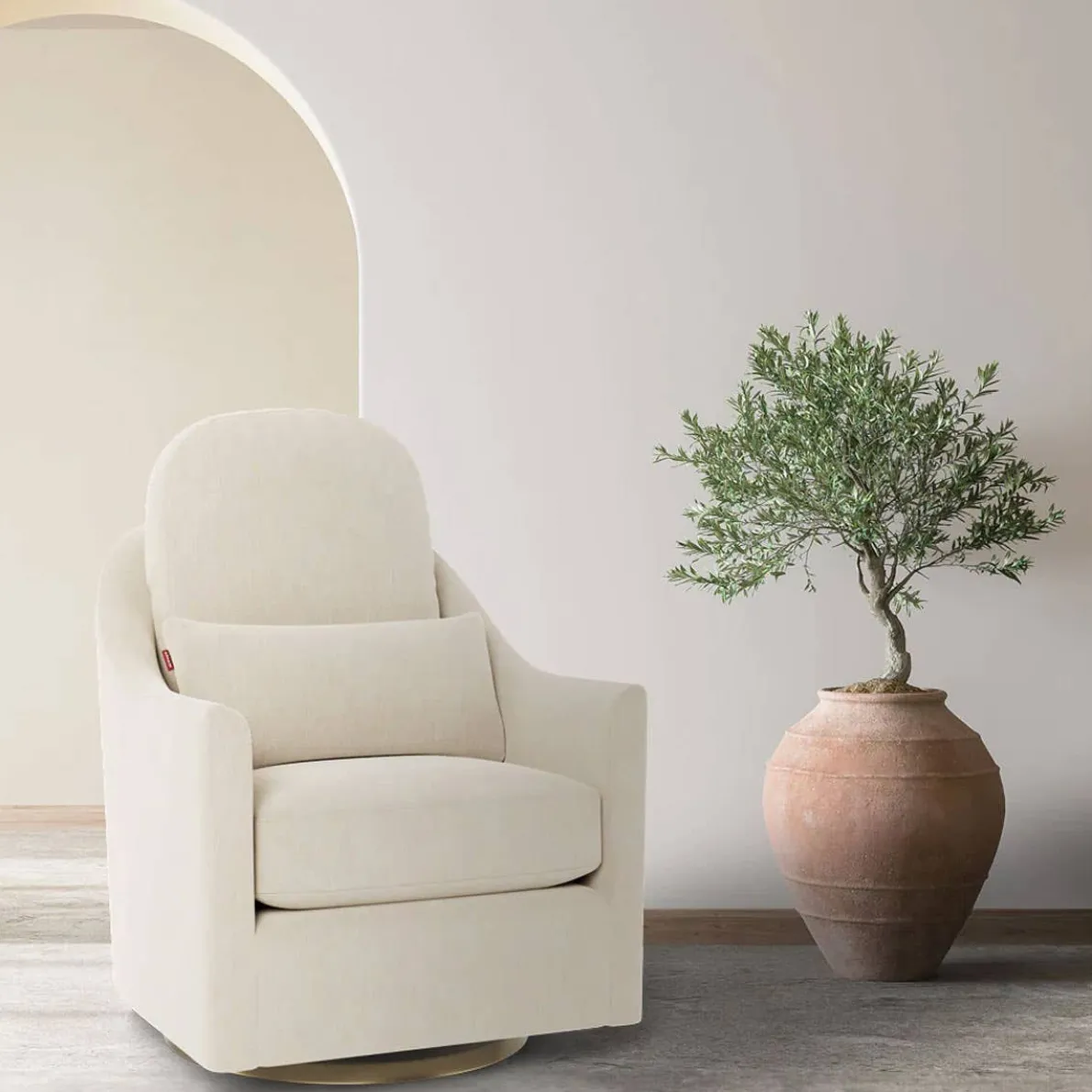 Nessa Glider - Fabric with Espresso Base