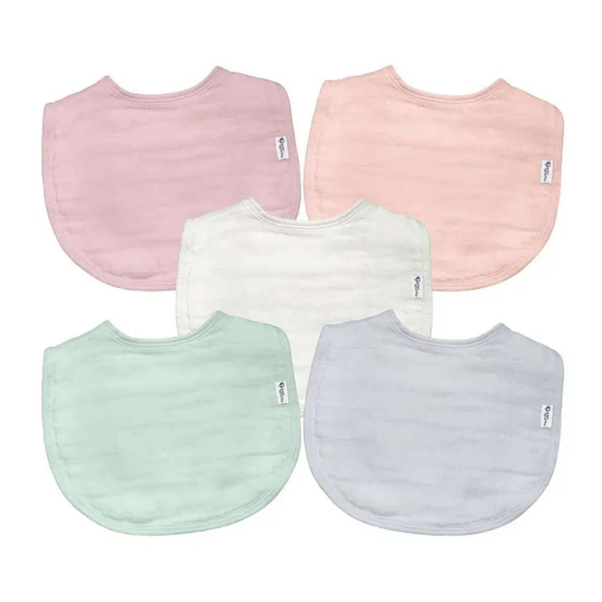 Organic Cotton Muslin Bibs (5 Pack)
