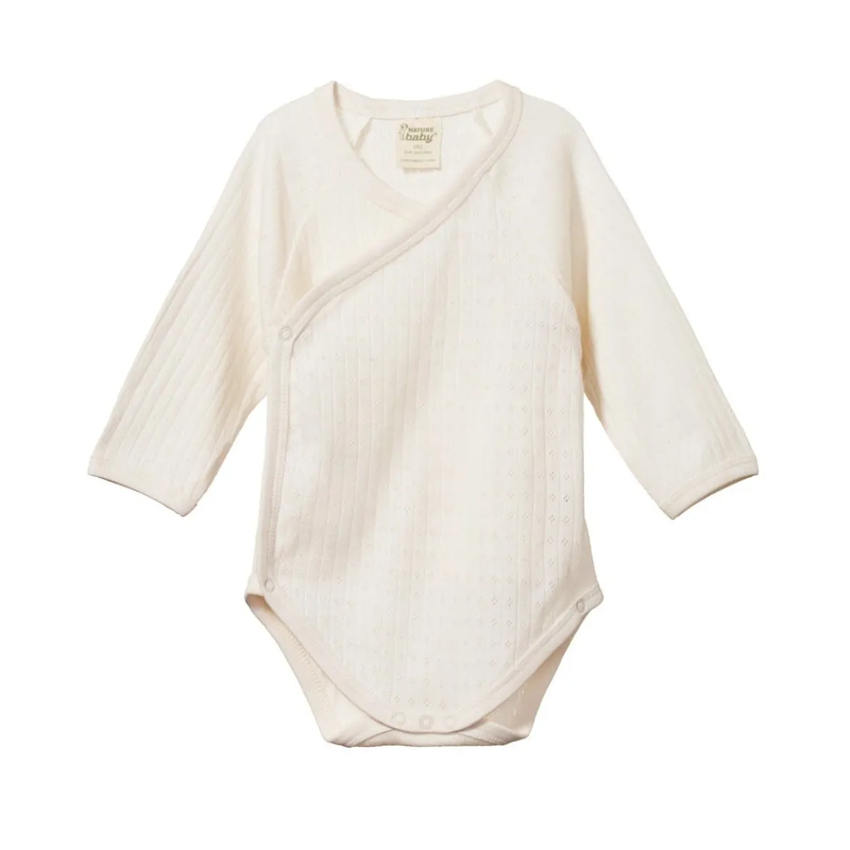 Pointelle Long Sleeve Kimono Bodysuit