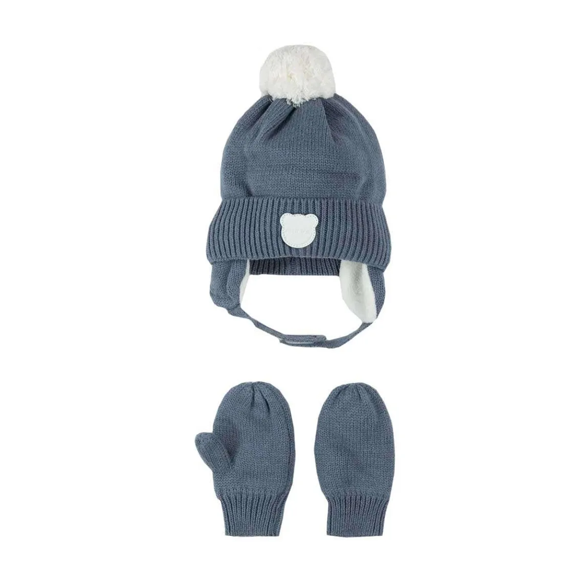 Pom Pom Hat & Mitten Set