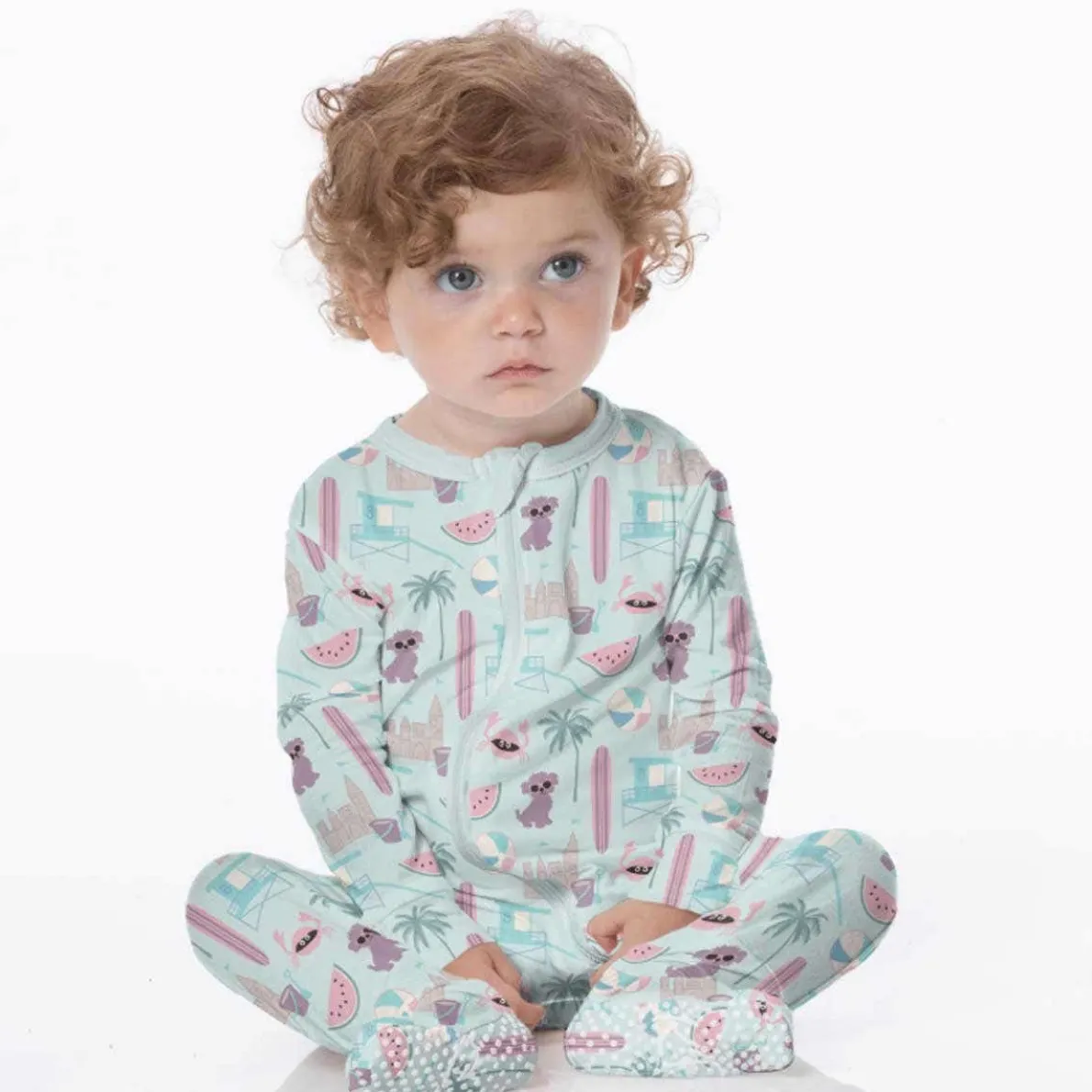 Print Footie with Zipper (Summer Fun)