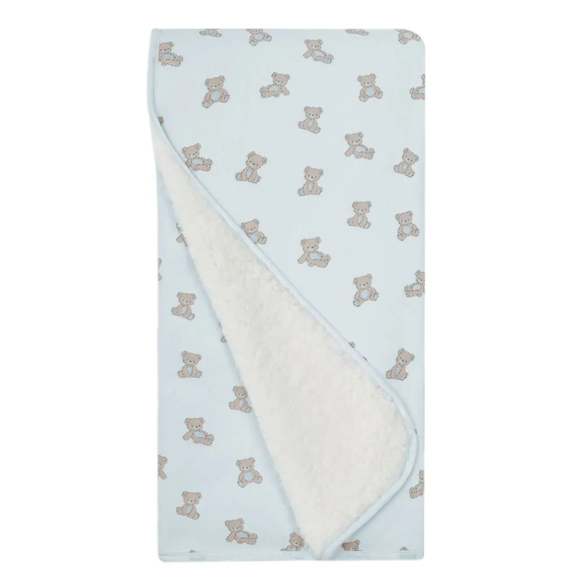 Printed Jersey Blanket Lined with Sherpa - Small Print