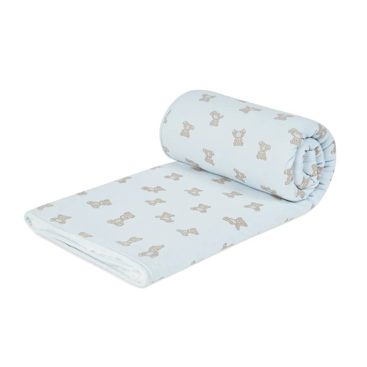 Printed Jersey Blanket Lined with Sherpa - Small Print