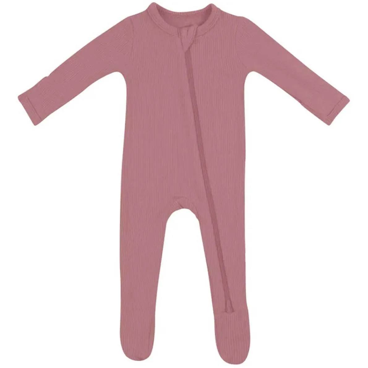 Ribbed Zippered Footie