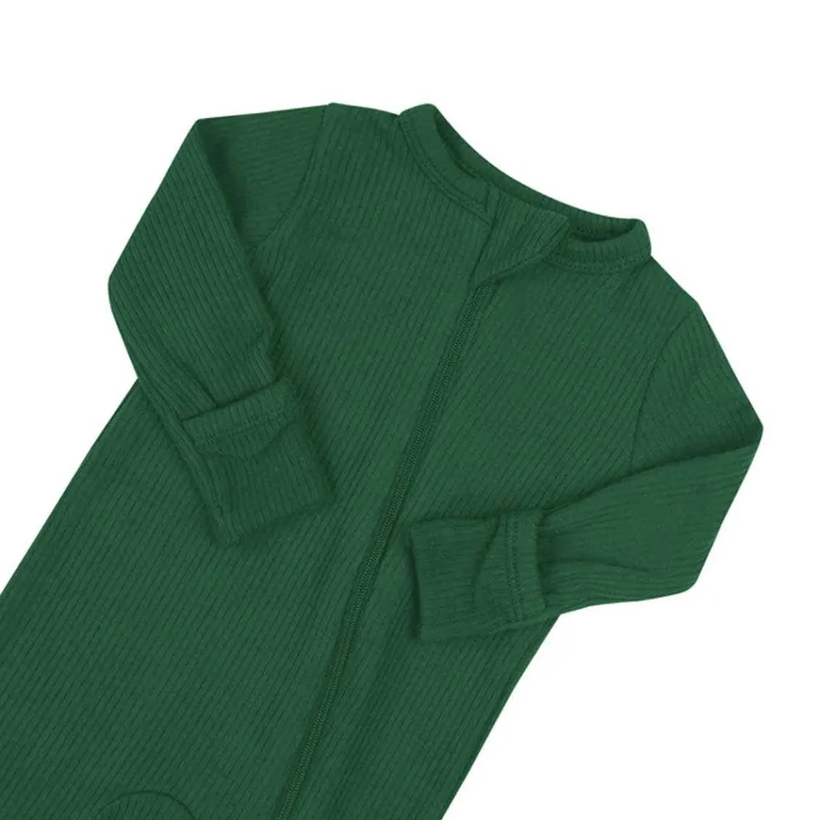 Ribbed Zippered Romper