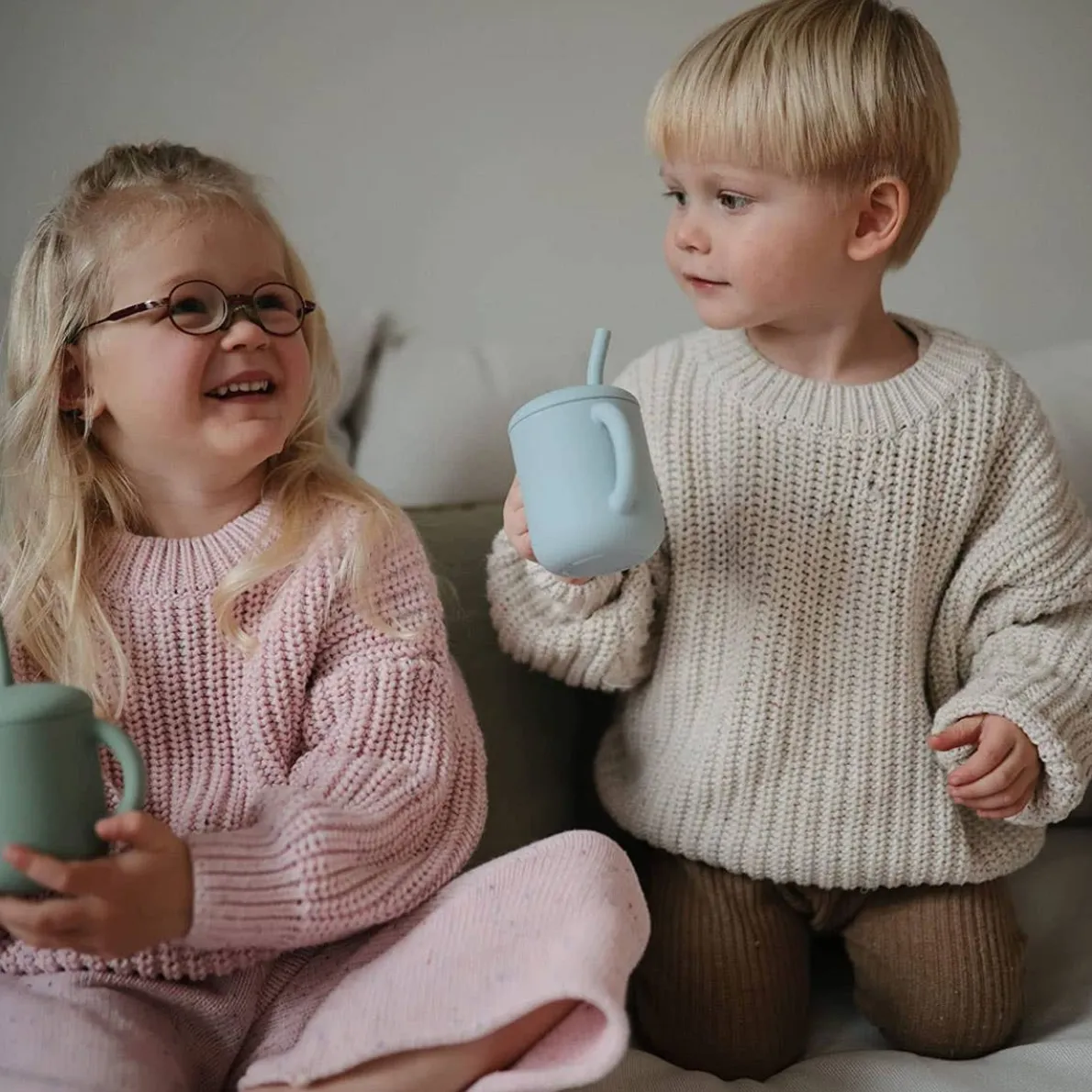 Silicone Training Cup + Straw