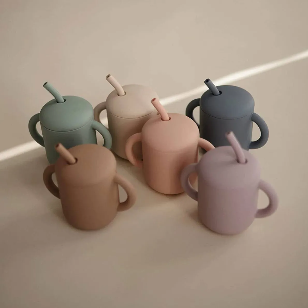 Silicone Training Cup + Straw