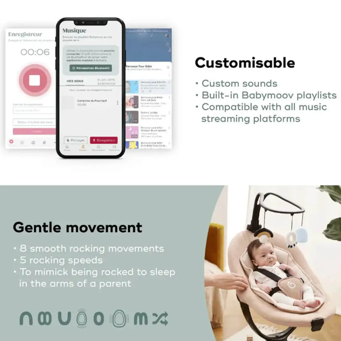 Swoon Connected Swing - Curly White