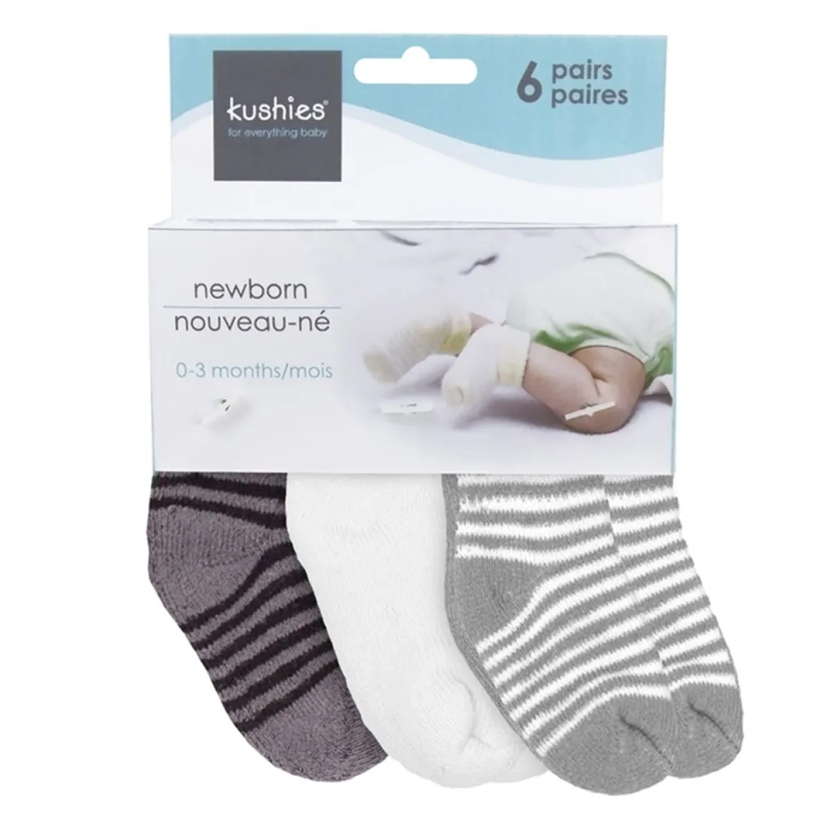 Terry Newborn Socks (6 Pack)